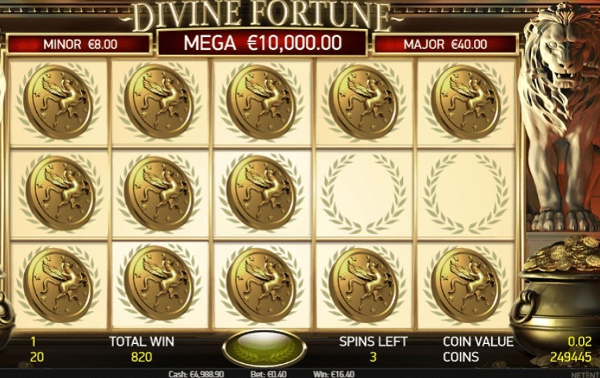 монеты в джекпоте в слоте Divine-Fortune